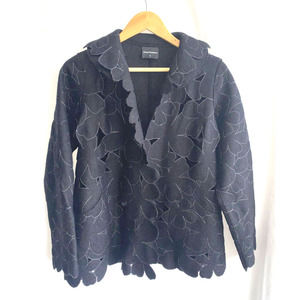 ANNTARAH Baby Alpaca & Wool Cut out Floral embroidered Jacket Size S